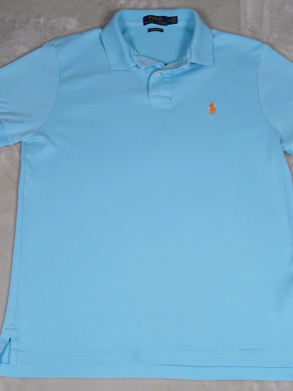 Polo Ralph Lauren Custom Slim Fit Polo Shirt M Men's Short Sleeve Blue